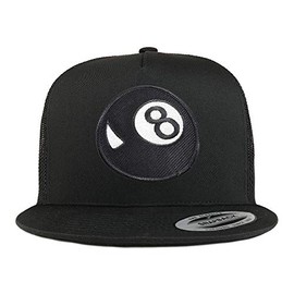 Armycrew 5 Panel Magic 8 Ball Patch Flatbill Mesh Cap - Black