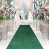 QueenDream Aisle Runner for Wedding Ceremony Green Velvet Runner 4.5ft