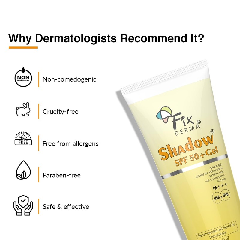 Fixderma Shadow SPF 50 Gel for Oily Skin, Sunscreen for