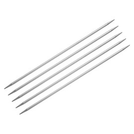 uxcell 5Pcs Knitting Needle 3.5mm Diameter 7.87 Inches Length Stainless Steel Double Pointed Sweater Stitching Needles for Handmade Projects DIY Knitting