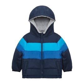 Carter's Boys' Sherpa-Lined Heavyweight Hooded Puffer Jacket, Navy