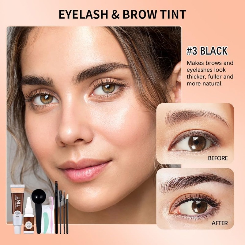 2 In 1 Eyelash & Eyebrow Tint Kit, Lash Tint
