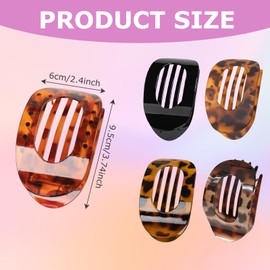 5PCS Flat Claw Clip, Flat Hair Claw Clips, Non-slip Strong Hold Hair Claw Clips for Thick Hair, Flat Hair Clips Vintage Claws Clip Curved Design Strong Hold for Women and Girls