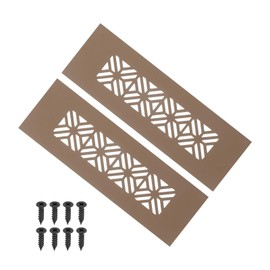 PATIKIL 6 x 2 Inch Door Air Vent Cover, 2 Pcs Heavy Duty Aluminum Grille Ventilation Cover Louvered with Mounting Screws for Cabinet Wardrobe Door, Brown