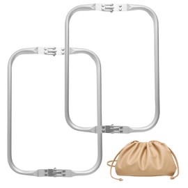 2PCS Aluminum Purse Frame 25×9.5cm, Metal Kiss Lock Clasp, Purse Frames for Bag Making, U Shaped Tubular Bag Inner Handle, Sew in, Crochet, Coin Purses Frames DIY Handbag Frame Replacement