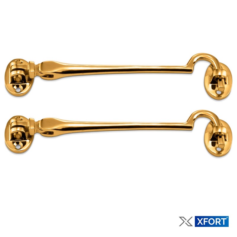 XFORT Polished Brass Cabin Hook Gate Latch Door Latch Door