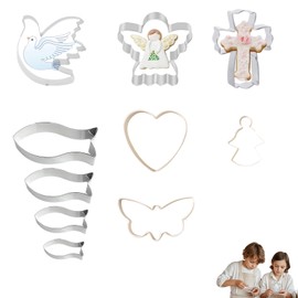 Vielseitige Kommunion Deko Ausstechformen - Kreuz, Silikonform Fisch, Engelsflügel, Kelch & mehr – Perfekte Ausstecher für Fondant, Keks & Tortendeko zu Kommunion & Ostern