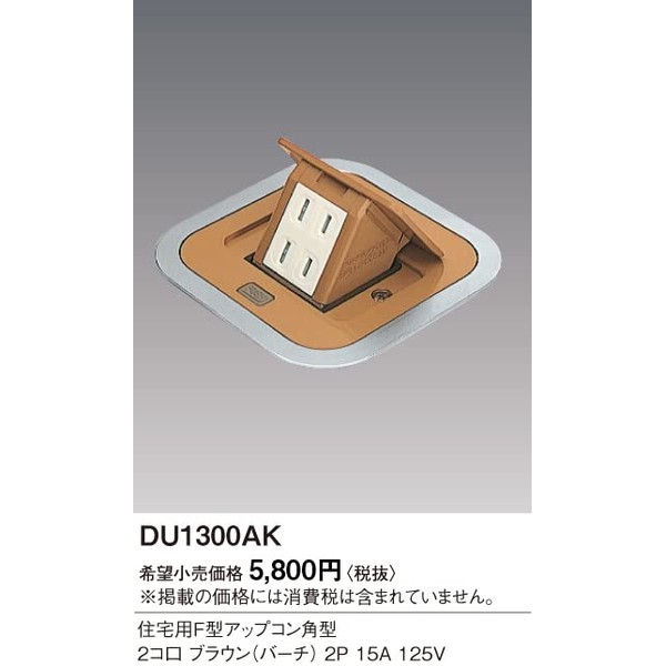 Panasonic DU1300AK Residential F-Type Upcon, Square Type, 2 Openings, Birch, 2P, 15A, 125V,