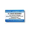 Epilepsy Awareness Medical Awareness Badge, Emergency Information Card
