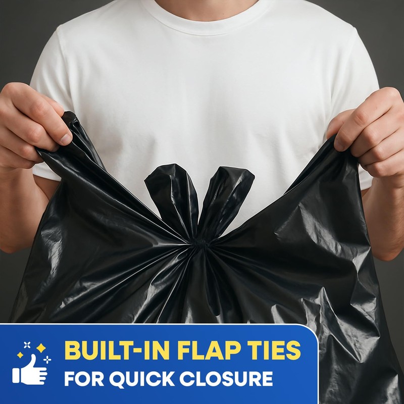 Plastic Prince 64-65 Gallon Trash Bags Heavy Duty with Flap