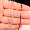 LUXSTAR Glitter Chain Necklace, Narrow, 0.06 inch (1.5 mm), Women's,