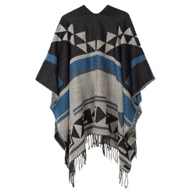 Urban GoCo Women's Poncho, Stole, Bohemian Tassel Scarf -