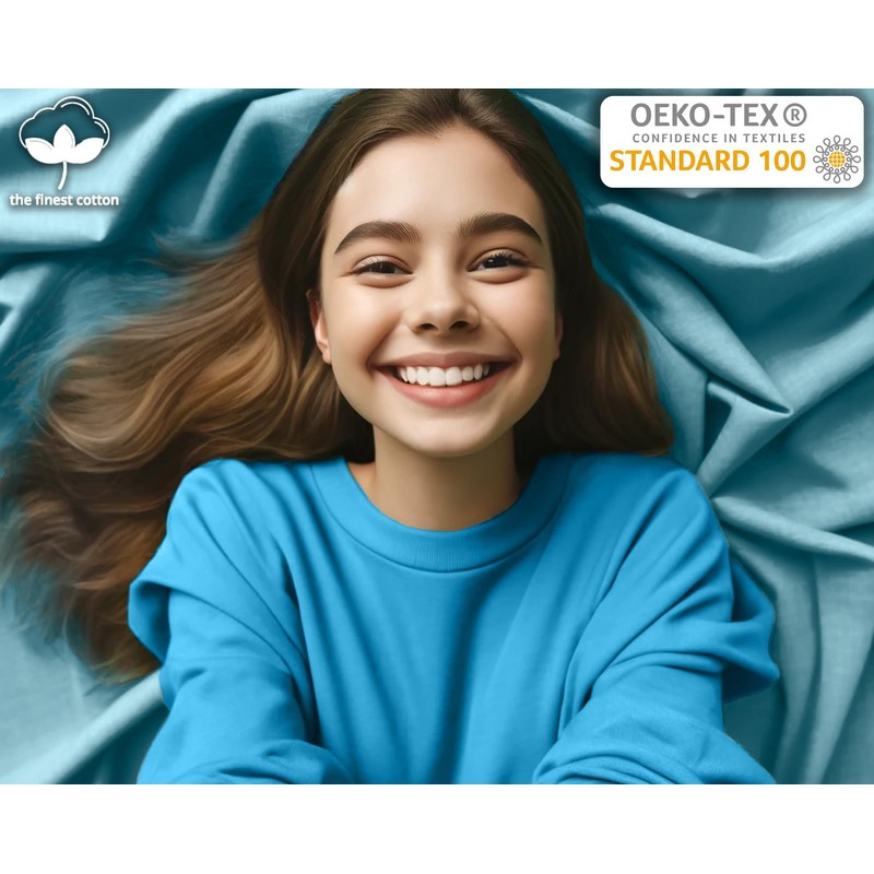 Sesto Senso Fitted Sheet 140 x 200 cm Blue for