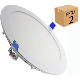 LEDUNI ® Round LED Recessed Panel Light, 20W, Circular, 2000LM, 120 Angle, IP20, Aluminium, 225 mm, 205 mm Cutting Dimension 2 Unidades Light – Cold White 6000K