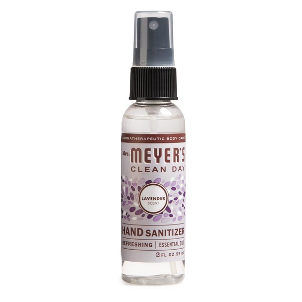 Mrs. Meyer's Clean Day Antibacterial Hand Sanitizer Spray, Travel Size, Removes 99.9% of Bacteria, Lavender Scent, 2 oz