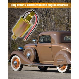 Upgraded 6 Volt Universal Electric Fuel Pump with Installation Kit, Fuel Pump Fit for Carbureted E8011 SP1124, 5-8 PSI 5/16 Inlet & Outlet Intank, Inline Type Electric Fuel Transfer Pump