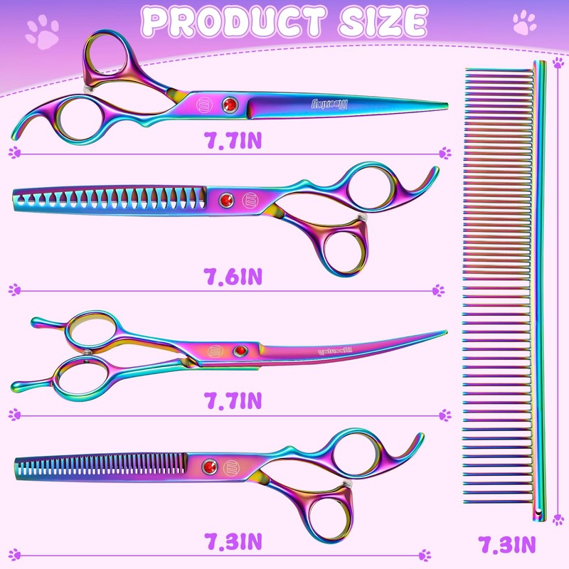 Professional Dog Grooming Scissors Set, 7 Inch/8 Inch Pet Grooming