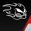 Car Sticker in your favourite colour Skull Flame Head Skull