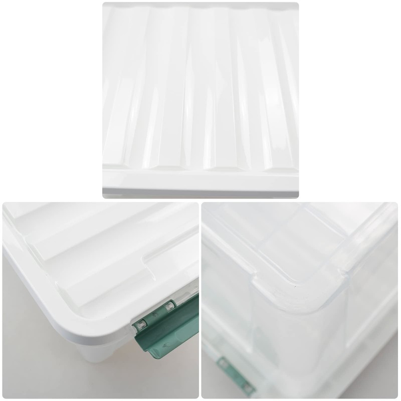 Utiao 35 Qt Storage Box with Clip Lid, 6 Packs,
