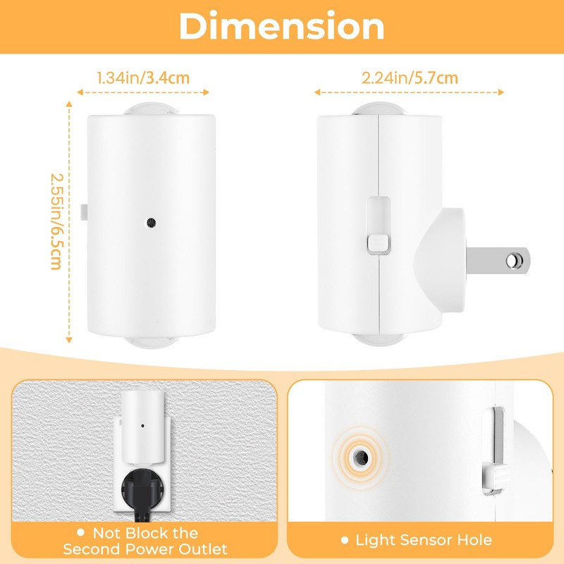 LED Night Light Plug in, Modern Plug-into Wall NightLight, Adjustable