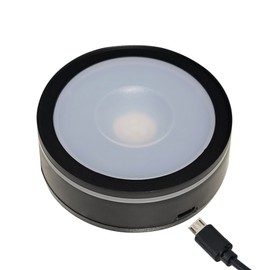 vskikris Touch-Control LED Platform - 6 Modes, 2.68in Black Base for Wedding/Festive Decor (ABS, 7oz) set of 2