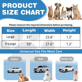 VClife Dog Bed Mat for Car Backseat Extender, Anti Slip Plaid Pet Bed Mat for Car Backseat Extender, Furry Dog Sofa Couch Cover, Washable Travel Dogs Bed for Cars, SUV, Small Truck, 59"×27.6"