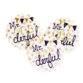 ½ Dz. Mr. Onederful Plaque Cookies! Time to swagger your way through the Crowd! Birthday, Baby Shower Party Theme Favors!