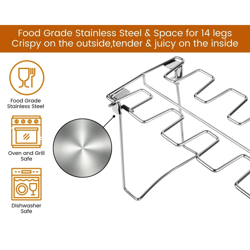 Victhur Chicken Leg Rack for Grill 2 Pack - 14