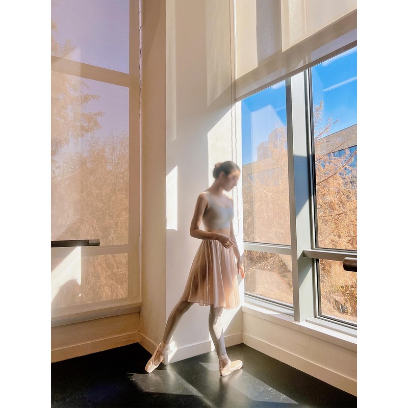 [Tacherlia] Ballet Skirt, Pull Up Elastic Waistband Rehearsal Skirt, Black