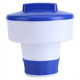 Dispensador químico para tina de hidromasaje en forma de S, pastillas de bromo flotantes de cloro y bromo químico (8 pulgadas (tamaño mediano)