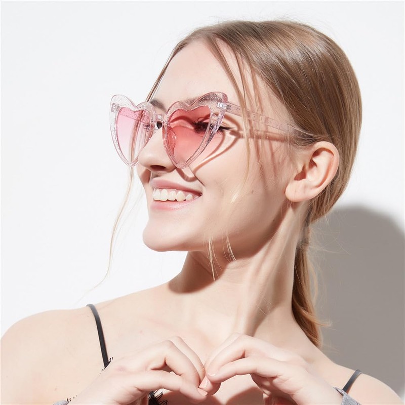 Heart Sunglasses, Heart Shaped Party Sunglasses (Pink)