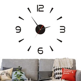DIY Wall Clock, Frameless DIY Wall Clock, DIY Wall Clock 40cm Small Black Modern Simple European Style Silent Acrylic Frameless DIY 3D Wall Clock