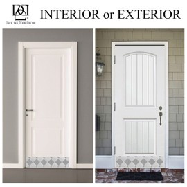 Deck the Door Decor | Door Kick Plate - Stainless Steel - Screw Mount - Multiple Artisan Embossed Patterns – Multiple Sizes… (6" x 30", Harlequin Stainless Steel)