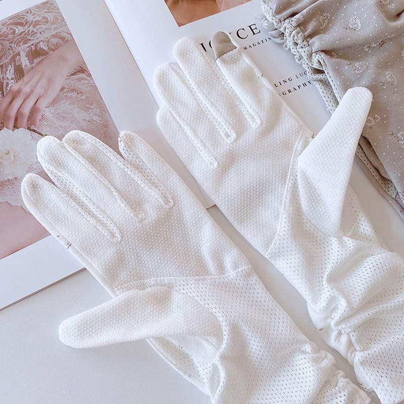 SEENFAAN Women's Summer Gloves, Cotton, UV Gloves, Sunscreen, Rough Hands,