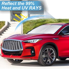 Custom Fit Infiniti QX60 Windshield Sunshade for Infiniti QX50 QX55 QX60 QX80 2025 2024-2018 Front Window Shades Cover for Windshield Sun Visor Protector 210T Reflector Blocks UV Ray Car Accessories