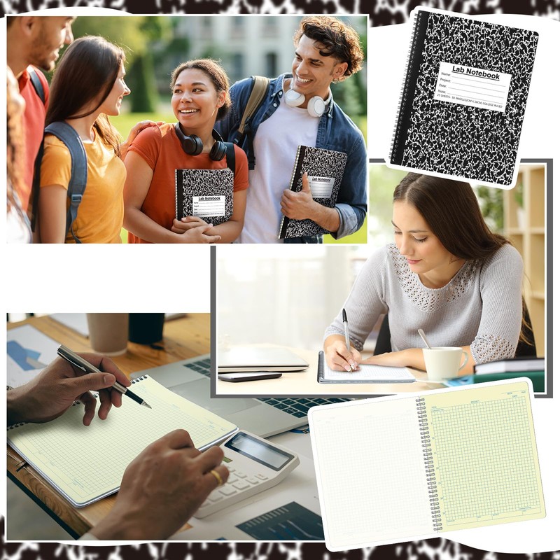Affrolling 1 Pack Carbonless Lab Notebook Carbon Copy 8.5'' x