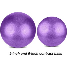6 Inch Exercise Pilates Mini Yoga Balls Barre for Home Stability Squishy Training Physical Therapy Improves Balance Core Strength Comes with Pump(Purple, 6 Inch)