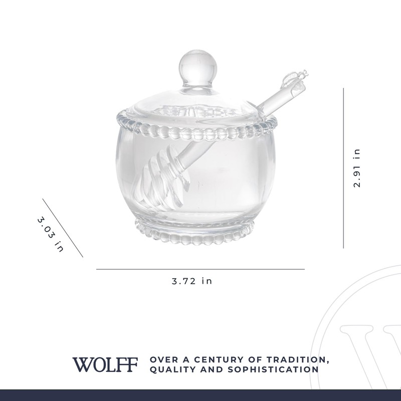 WOLFF - Pearl Crystal Beaded Sugar Bowl with Lid and