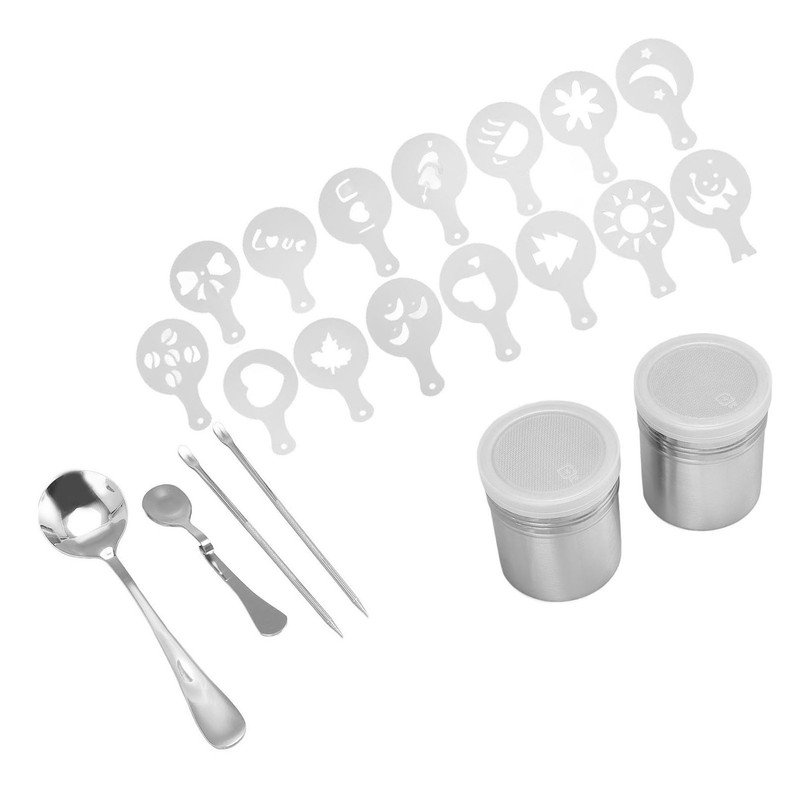Coffee Decorating Stencils Coffee Carving Pen Set Stainless Steel Portable