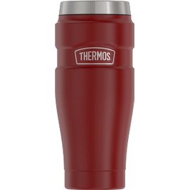 Thermos - Vaso de viaje con aislamiento al vacío, acero inoxidable, 16 onzas, color rojo mate