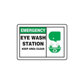 Accuform "Emergency Eye Wash Station - Keep Area Clear" Safety Sign, Aluma-Lite™, 10 x 14 Inches (MFSD927XL)
