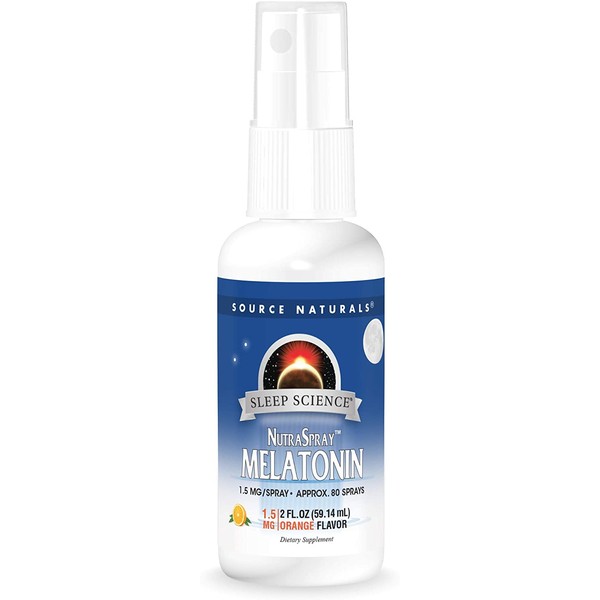 Source Naturals Sleep Science Melatonin Orange Flavored NutraSpray 1.5 mg Helps Support Restful Sleep - 2 Fluid oz