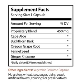 Natures's cue Kosher Occasional Constipation Care Regular Essential Colon Cleanser 250 Vegetarian Capsules