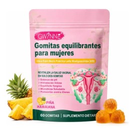 Gwynne Gomitas Probióticos Vaginales Y Balance Para Mujer, Sabor Piña Hawaiana, Soporta El Equilibrio Del Ph,60 Gomitas