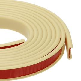 PATIKIL 9/16 Inch x 10 Feet U Shape Edge Banding, TPE Rubber Edge Trim Self Adhesive Veneer Edging Trim for Veneer Furniture Cabinets Shelves Table, Beige