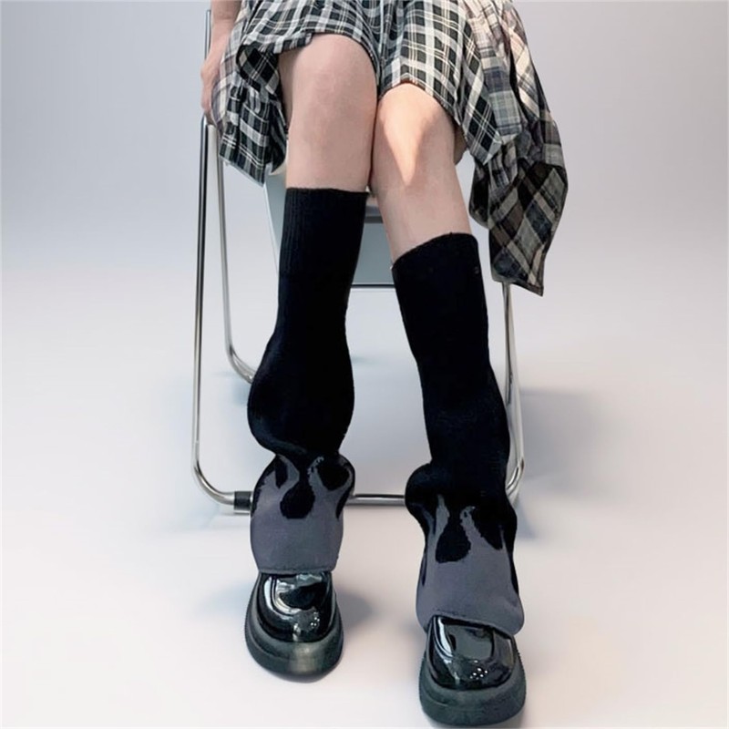 Insgoth Goth Leg Warmers Women Punk Flared Long Grunge Rave