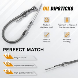 HAHAHA- Ls Truck Upgraded Chrome Flexible Oil Dipstick Compatible with LS Trucks (LSX/LS1/LS2/LS6 4.8L 5.7L 6.0L 6.2L) - Chromer, 21.79"