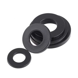 FEEIMOL Plastic Flat Washers Black Nylon Washers M3 x 12 x 1.0 mm (Pack of 60)