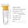 FUSAYUKI Yellow Manual Citrus Juicer with Filter and Spout, Screw-Top