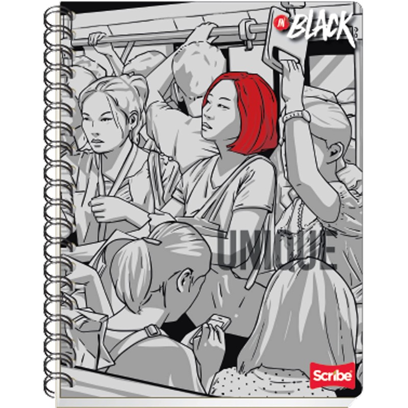 Scribe, INBLACK, Cuaderno Profesional con Espiral Doble de Pasta Semi